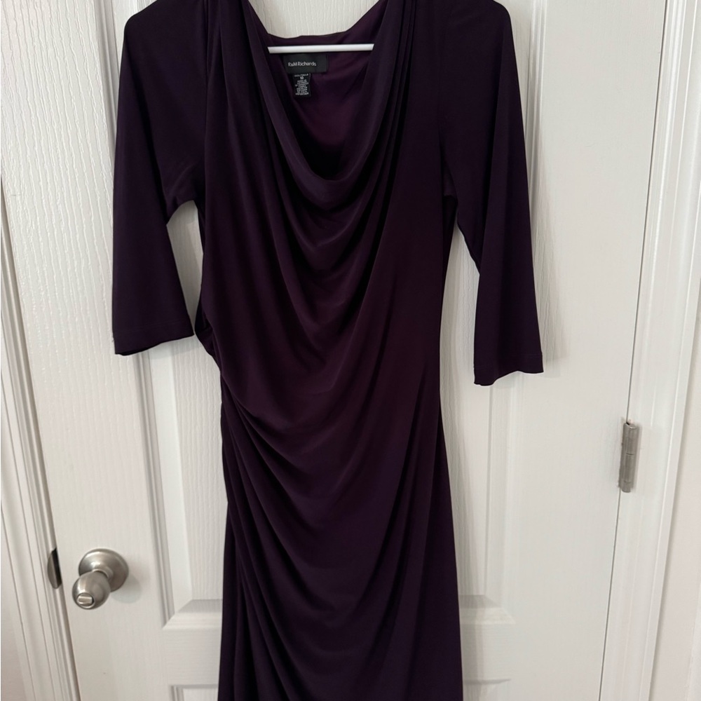 Elegant Purple Draped Dress